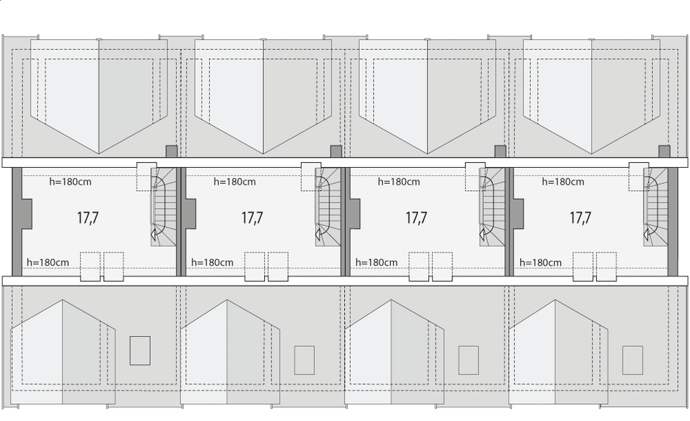 Poddasze projektu Hubert 2 - szereg l+s+s+p