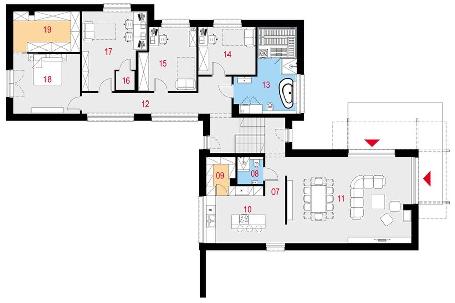 Piętro 1 projektu Flexus I G2