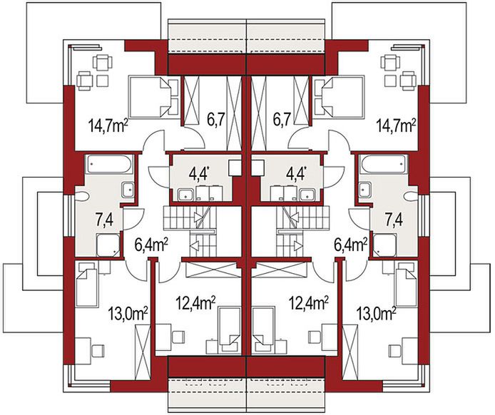 Poddasze projektu Diana Grande A bliźniak