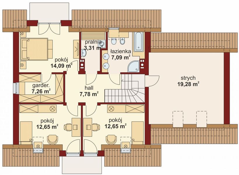 Poddasze projektu Lutecja 2 PS