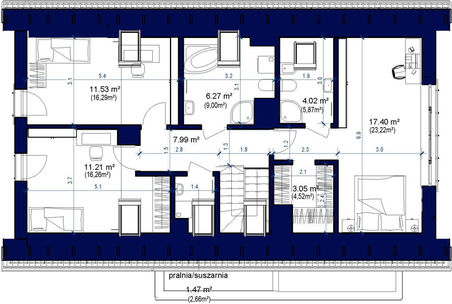 Poddasze projektu Domidea 60 dG