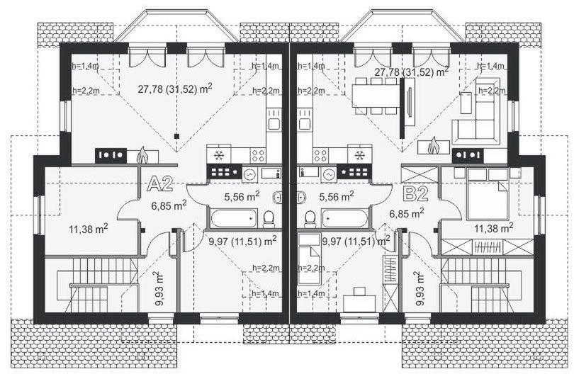 Poddasze projektu Sorrento Termo