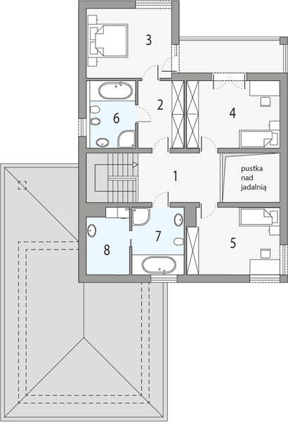 Piętro 1 projektu Kastylia b