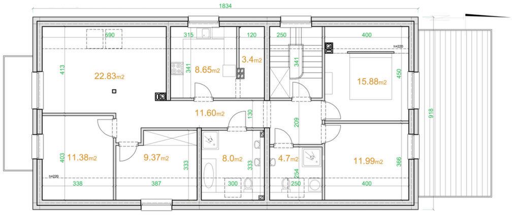 Poddasze projektu eko Typowy 21