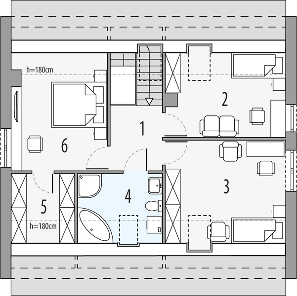 Poddasze projektu Eryk modern a