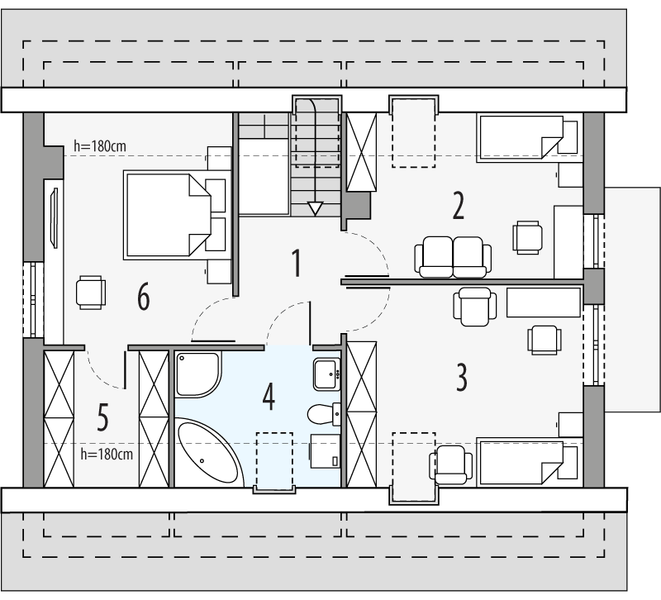 Poddasze projektu Eryk classic b