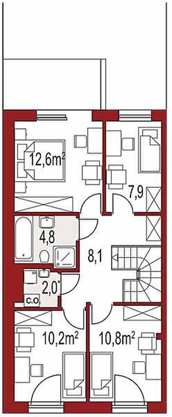 Piętro 1 projektu Katrina segment lewy