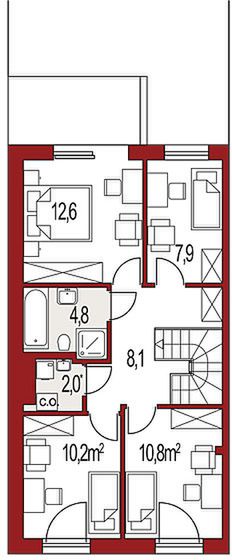 Piętro 1 projektu Katrina Gold segment lewy