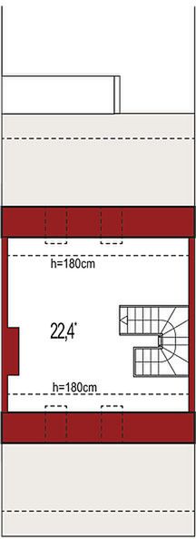 Poddasze projektu Katrina Gold segment środkowy