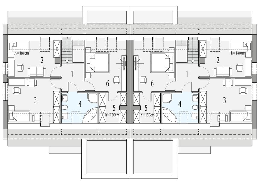 Poddasze projektu Vivien a - bliźniak pl+p