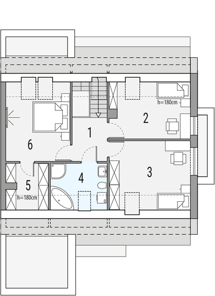 Poddasze projektu Vivien B - bliźniak PLP