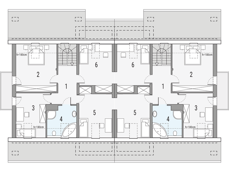 Poddasze projektu Jaś A - bliźniak PLP