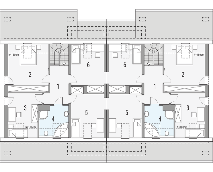 Poddasze projektu Jaś B - bliźniak PLP