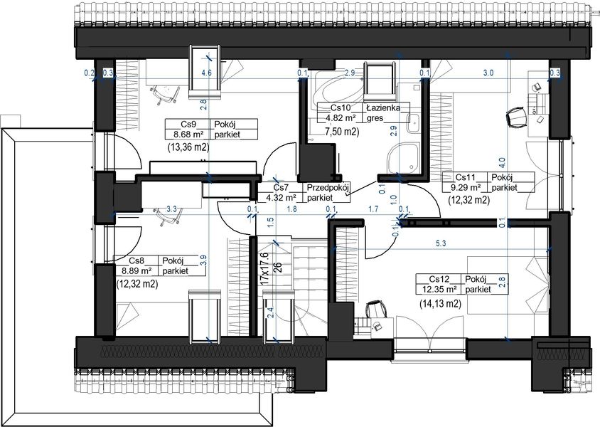 Poddasze projektu Domidea 58 - 6 pokojowy