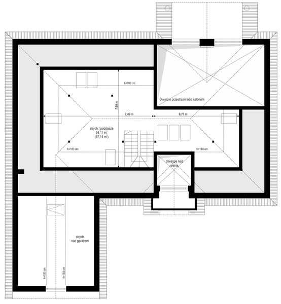 Poddasze projektu Willa parkowa 2