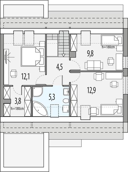 Poddasze projektu Vivien a - segment p