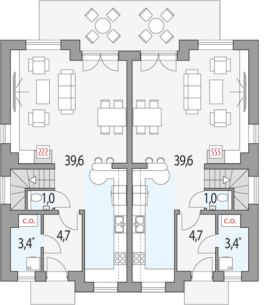 Parter projektu Emilia - dwulokalowy l+ll