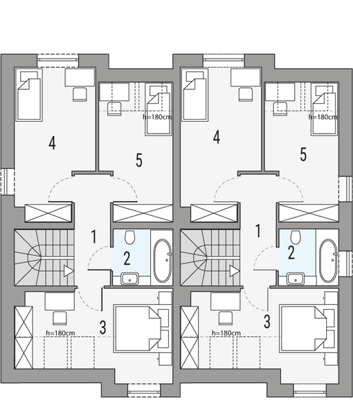 Poddasze projektu Emilia - dwulokalowy LP