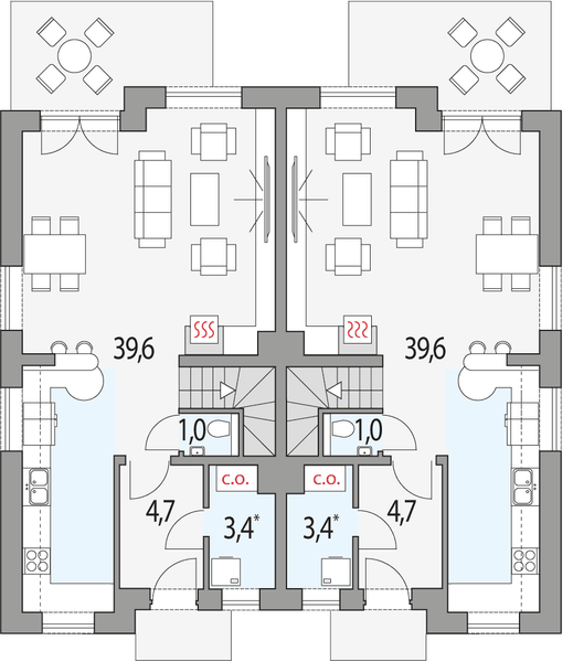 Parter projektu Emilia - dwulokalowy pl+p