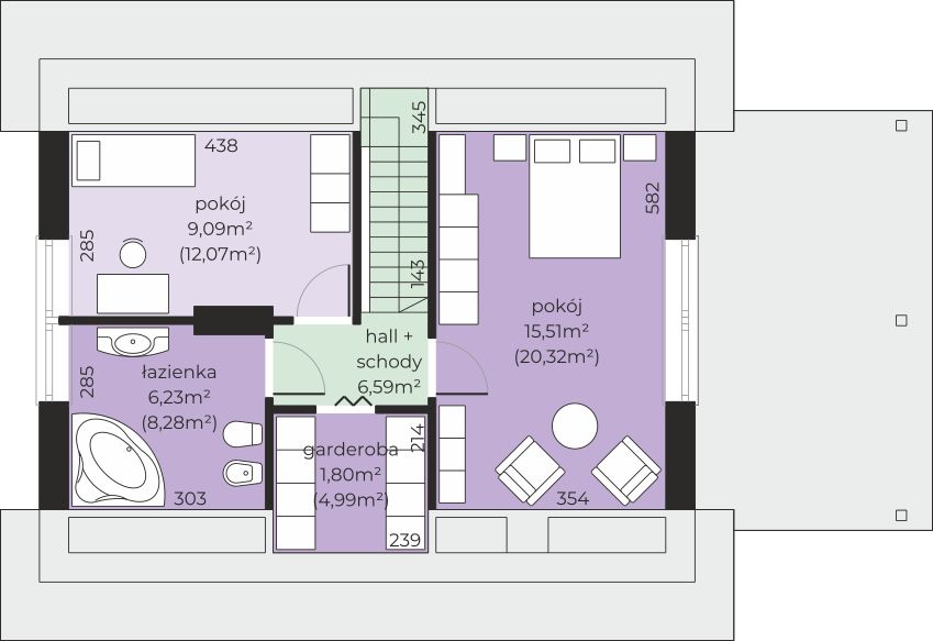 Poddasze projektu Dom przy Imbirowej 4 N