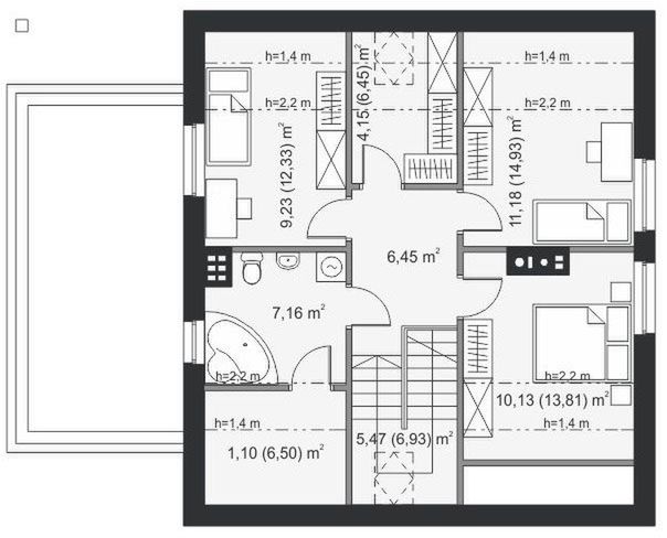 Poddasze projektu Soverato Termo