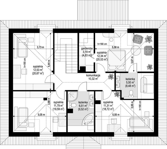 Poddasze projektu Hetman wariant B