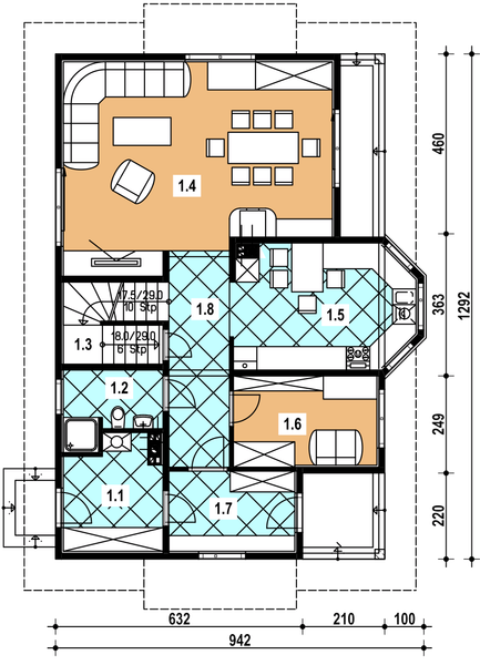 Parter projektu A-144 Dom szkieletowy