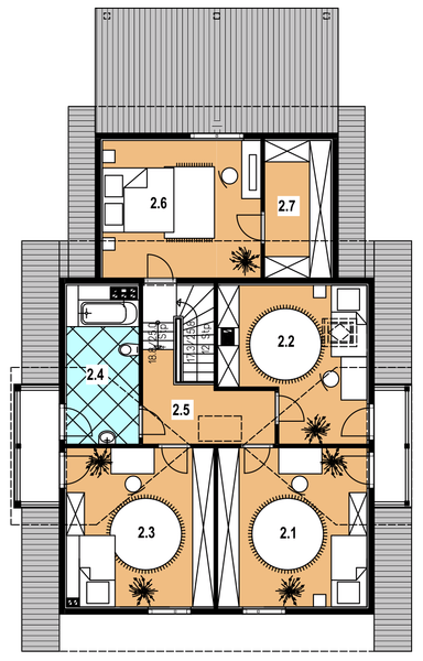Poddasze projektu A-143 Dom warszawska szkieletowy