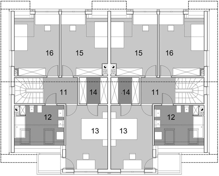 Poddasze projektu Eco 12 dwulokalowy