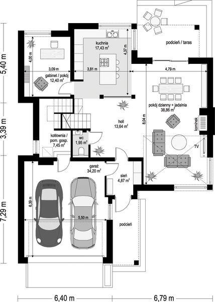 Parter projektu Riwiera 5 wariant B