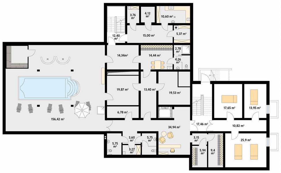 Piwnica projektu Libera Pensjonat, Hotel, Dom weselny