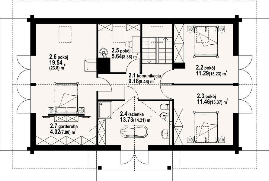 Poddasze projektu Oleśnica 33dw