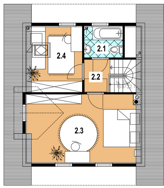 Poddasze projektu A-146 Dom dębowa szkieletowy