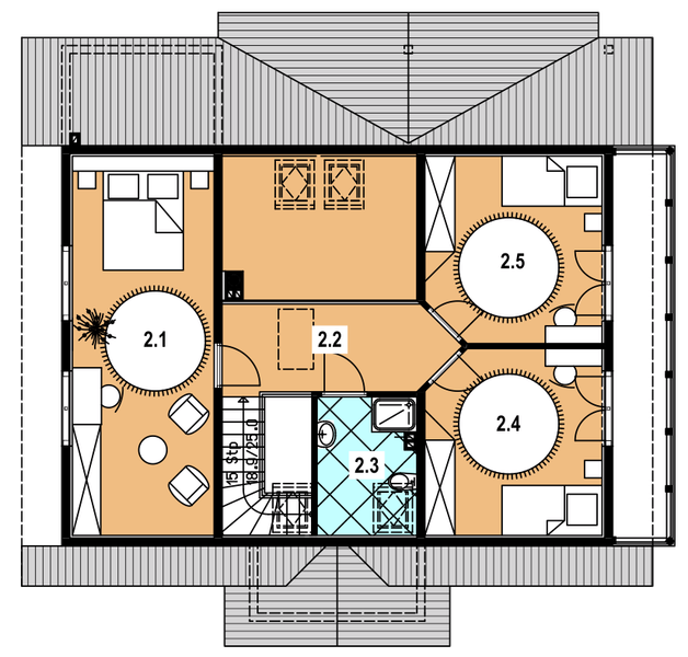 Poddasze projektu A-145 Dom z bali