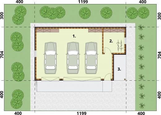 Parter projektu G156 szkielet drewniany budynek gospodarczy
