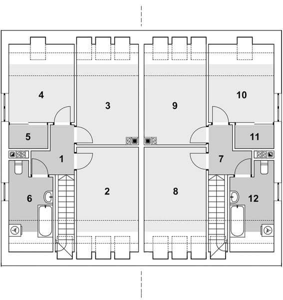 Poddasze projektu Eco 16 - dwulokalowy