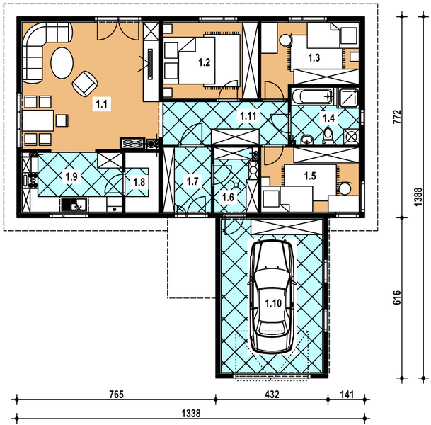 Parter projektu A-140 Dom szkieletowy