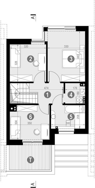Piętro 1 projektu HomeKoncept 52 S