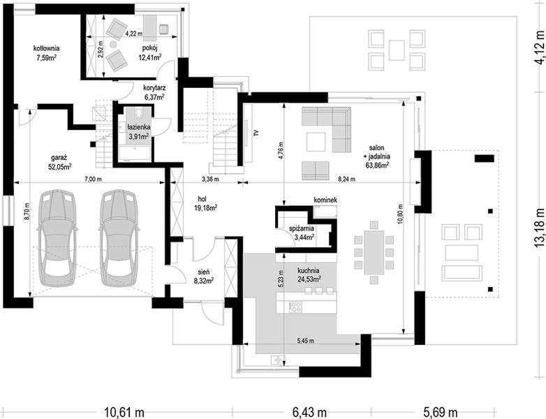 Parter projektu Spokojny zakątek wariant C