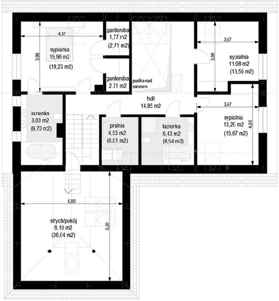 Poddasze projektu Viking 5 wariant B