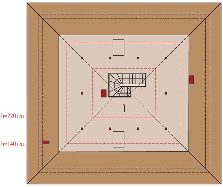 Poddasze projektu Flori III 30 stopni (wersja A) economic