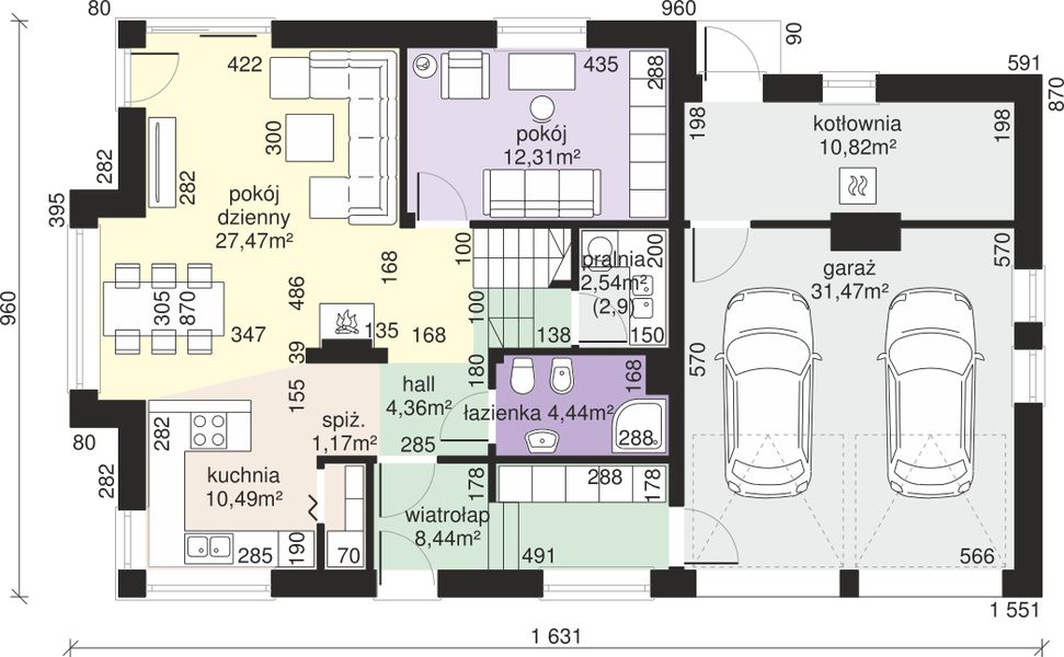 Parter projektu Dom przy Cyprysowej 15 DN2