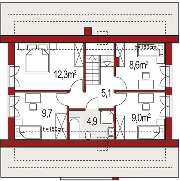 Poddasze projektu Harmonia Nova A