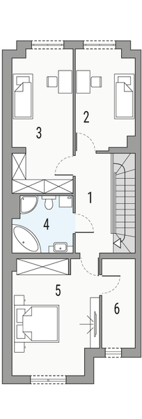 Piętro 1 projektu Konrad 1 - bliźniak LLL