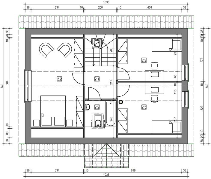 Poddasze projektu Domek Lipowy (020 ET)