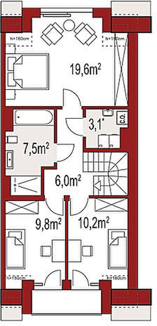 Poddasze projektu Diana 2 segment prawy