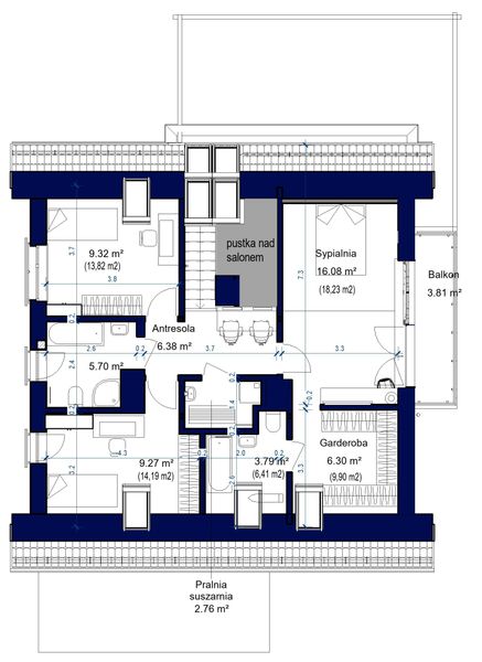 Poddasze projektu Domidea 56 G w3