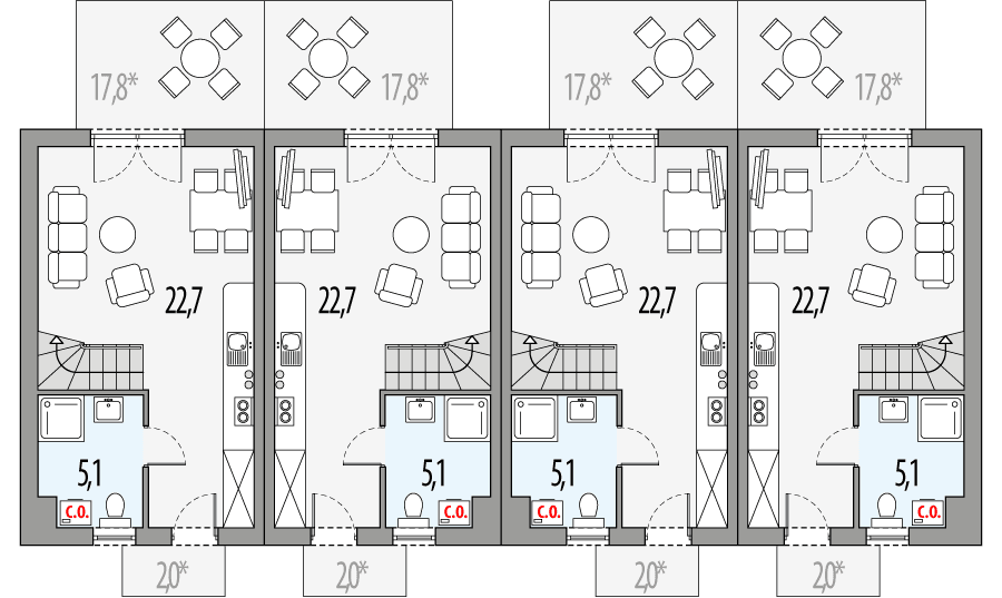 Parter projektu Morski 1 - szereg l+sl+s+ll