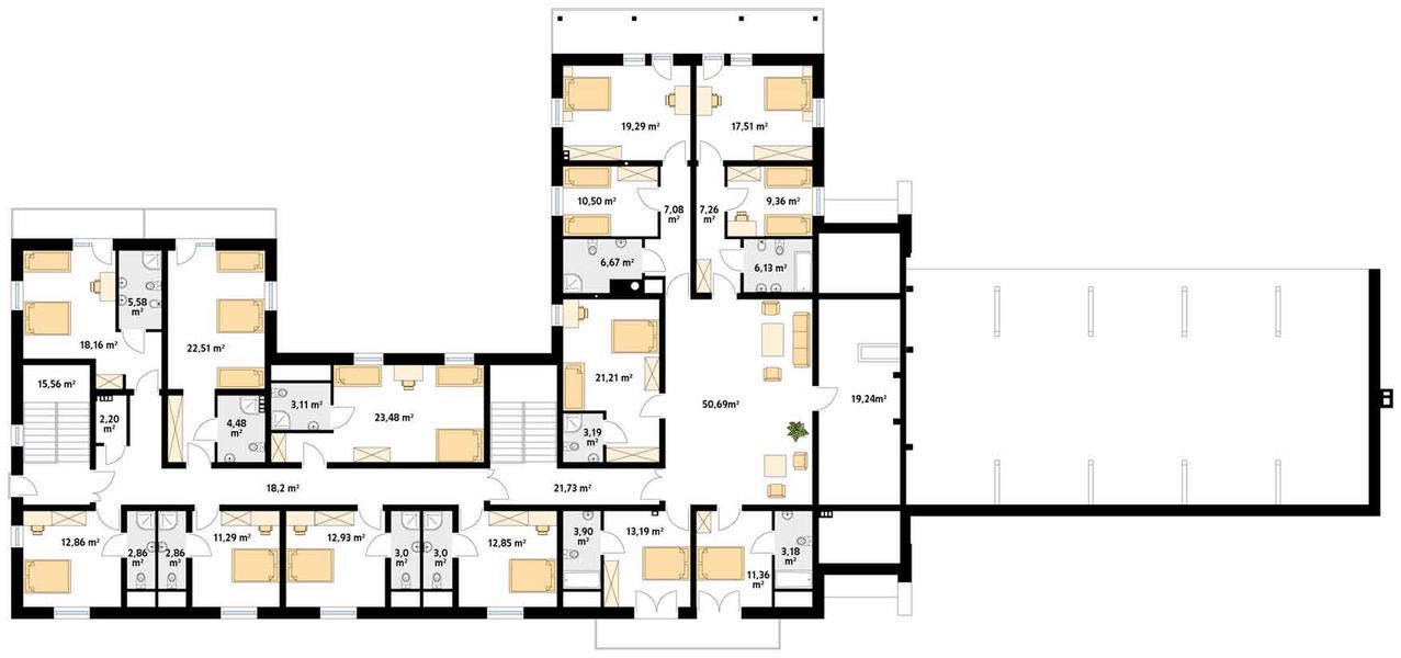 Poddasze projektu Cykada 6 Pensjonat, Hotel, Dom weselny