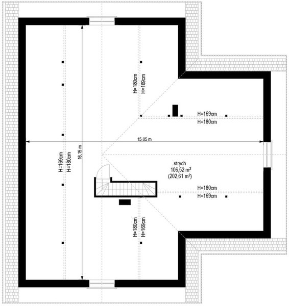 Poddasze projektu Doskonały 2 wariant D